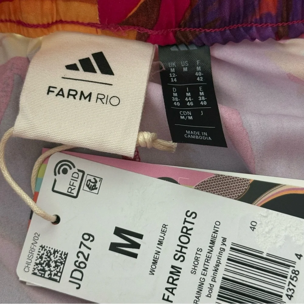 FARM Rio Women's adidas Training Pacer Shorts Vibrant Athletic Medium New - Picture 3 of 8